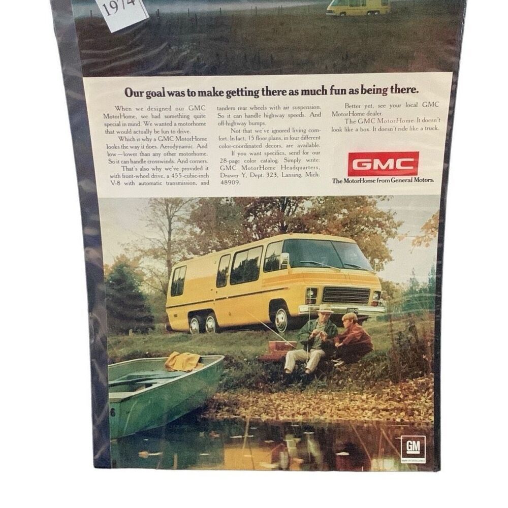 Vintage 1974 GMC Motor Home Getting There Ad Advertisement